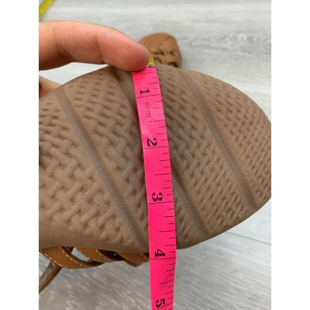 Clarks Collection ElizaBelle Mia Tan Leather Fisherman Sandals Women's 7 W Wide